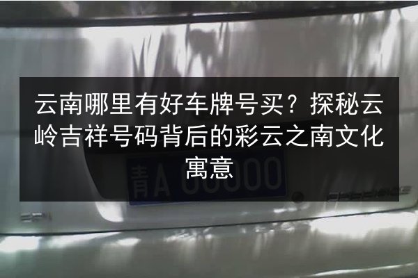云南哪里有好车牌号买？探秘云岭吉祥号码背后的彩云之南文化寓意