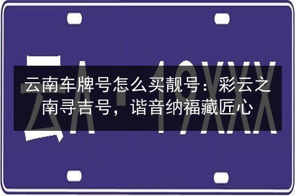 云南车牌号怎么买靓号：彩云之南寻吉号，谐音纳福藏匠心 第2张