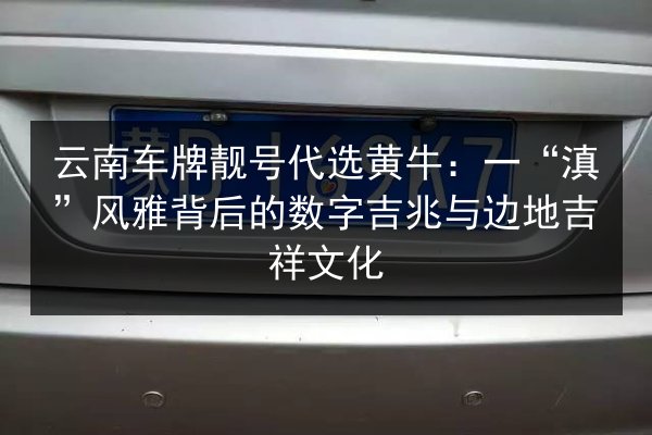 云南车牌靓号代选黄牛:一“滇”风雅背后的数字吉兆与边地吉祥文化 第2张 云南车牌靓号代选黄牛:一“滇”风雅背后的数字吉兆与边地吉祥文化 第2张