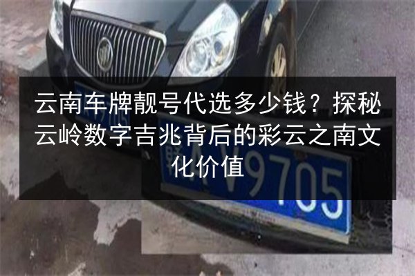 云南车牌靓号代选多少钱?探秘云岭数字吉兆背后的彩云之南文化价值 第2张 云南车牌靓号代选多少钱?探秘云岭数字吉兆背后的彩云之南文化价值 第2张