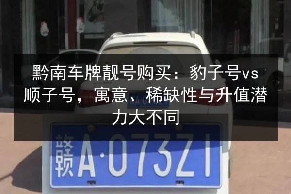 黔南车牌靓号购买：豹子号vs顺子号，寓意、稀缺性与升值潜力大不同 第2张
