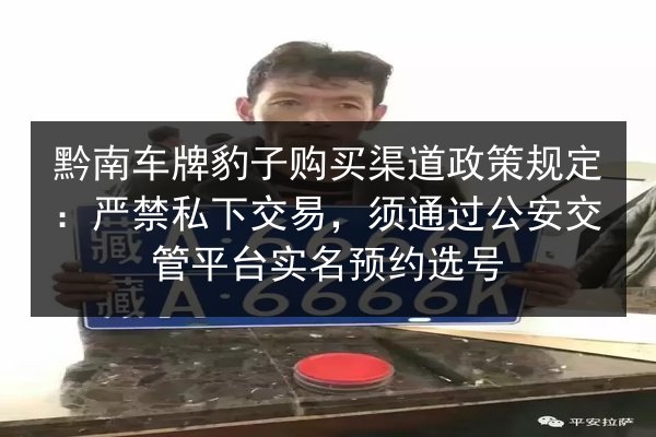 黔南车牌豹子购买渠道政策规定：严禁私下交易，须通过公安交管平台实名预约选号 第2张