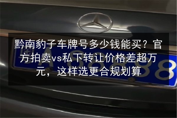 黔南豹子车牌号多少钱能买?官方拍卖vs私下转让价格差超万元,这样选更合规划算 第2张 黔南豹子车牌号多少钱能买?官方拍卖vs私下转让价格差超万元,这样选更合规划算 第2张