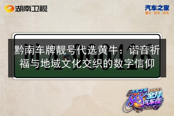 黔南车牌靓号代选黄牛：谐音祈福与地域文化交织的数字信仰 第2张