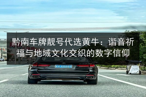 黔南车牌靓号代选黄牛：谐音祈福与地域文化交织的数字信仰 第3张