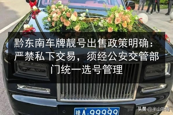 黔东南车牌靓号出售政策明确：严禁私下交易，须经公安交管部门统一选号管理 第2张