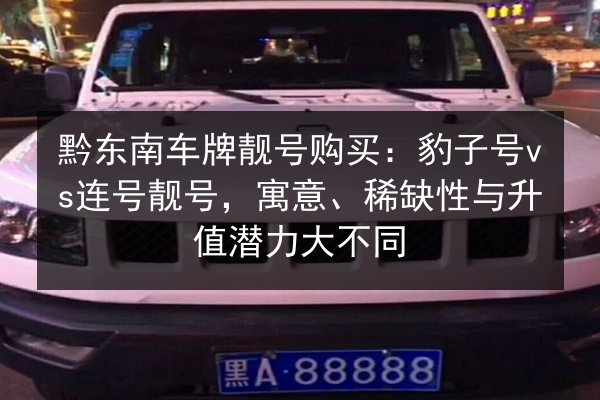 黔东南车牌靓号购买：豹子号vs连号靓号，寓意、稀缺性与升值潜力大不同 第3张