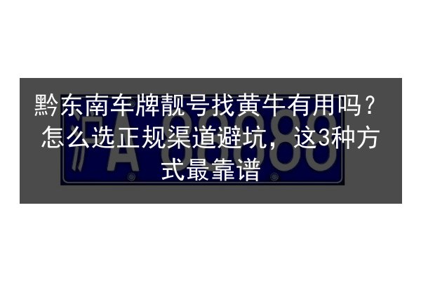 黔东南车牌靓号找黄牛有用吗?怎么选正规渠道避坑,这3种方式最靠谱 第2张 黔东南车牌靓号找黄牛有用吗?怎么选正规渠道避坑,这3种方式最靠谱 第2张