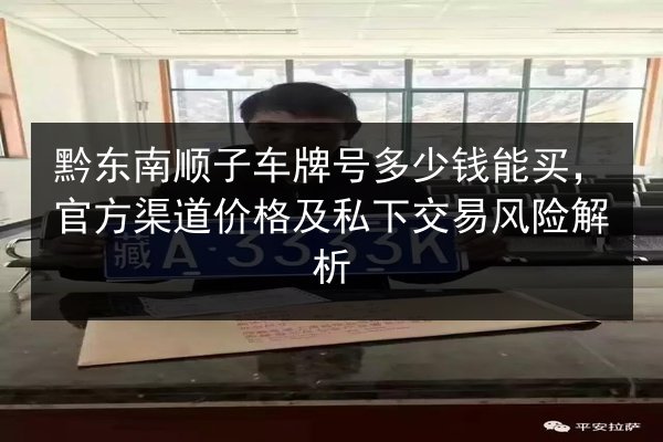 黔东南顺子车牌号多少钱能买，官方渠道价格及私下交易风险解析