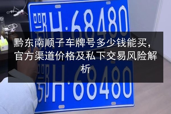 黔东南顺子车牌号多少钱能买,官方渠道价格及私下交易风险解析 第3张 黔东南顺子车牌号多少钱能买,官方渠道价格及私下交易风险解析 第3张