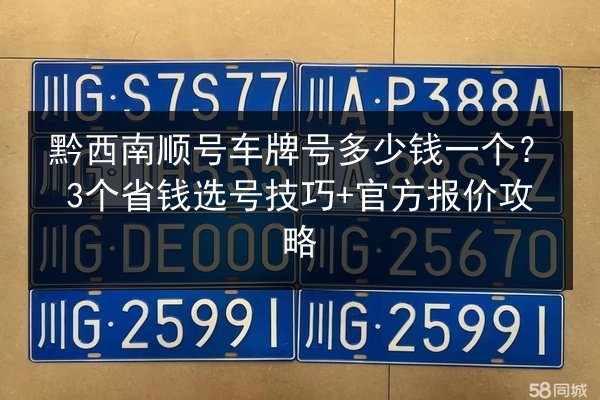黔西南顺号车牌号多少钱一个?3个省钱选号技巧+官方报价攻略 第1张 黔西南顺号车牌号多少钱一个?3个省钱选号技巧+官方报价攻略 第1张
