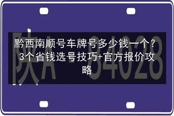 黔西南顺号车牌号多少钱一个?3个省钱选号技巧+官方报价攻略 第3张 黔西南顺号车牌号多少钱一个?3个省钱选号技巧+官方报价攻略 第3张