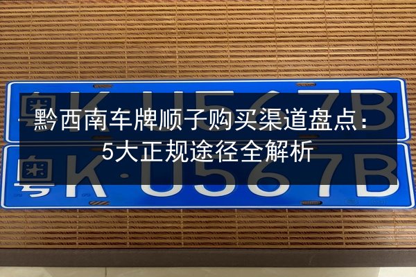 黔西南车牌顺子购买渠道盘点：5大正规途径全解析 第3张