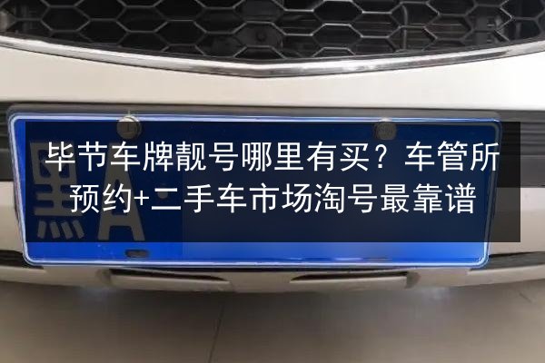 毕节车牌靓号哪里有买？车管所预约+二手车市场淘号最靠谱 第2张