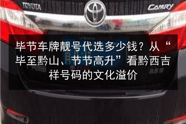 毕节车牌靓号代选多少钱？从“毕至黔山、节节高升”看黔西吉祥号码的文化溢价 第2张