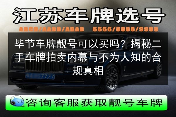 毕节车牌靓号可以买吗？揭秘二手车牌拍卖内幕与不为人知的合规真相 第2张
