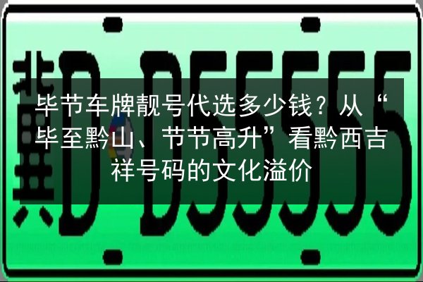 毕节车牌靓号代选多少钱？从“毕至黔山、节节高升”看黔西吉祥号码的文化溢价 第3张