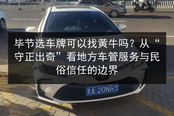 毕节选车牌可以找黄牛吗？从“守正出奇”看地方车管服务与民俗信任的边界 第3张