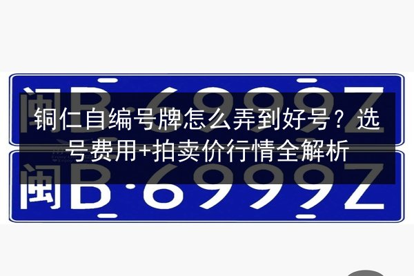 铜仁自编号牌怎么弄到好号？选号费用+拍卖价行情全解析 第3张