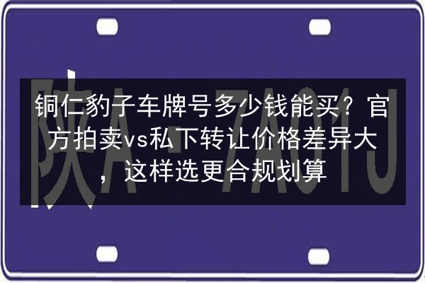 铜仁豹子车牌号多少钱能买？官方拍卖vs私下转让价格差异大，这样选更合规划算 第2张