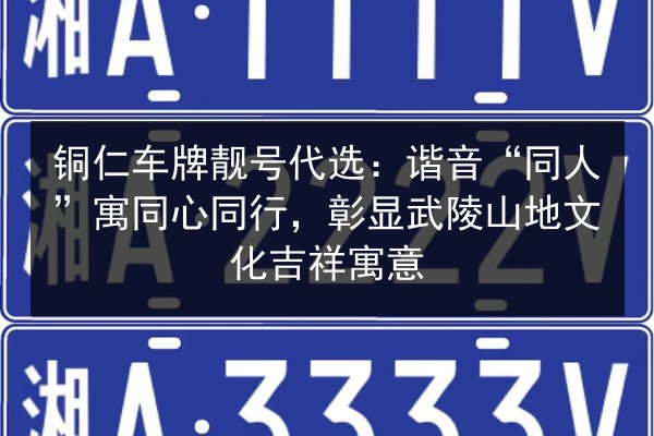 铜仁车牌靓号代选:谐音“同人”寓同心同行,彰显武陵山地文化吉祥寓意 第3张 铜仁车牌靓号代选:谐音“同人”寓同心同行,彰显武陵山地文化吉祥寓意 第3张