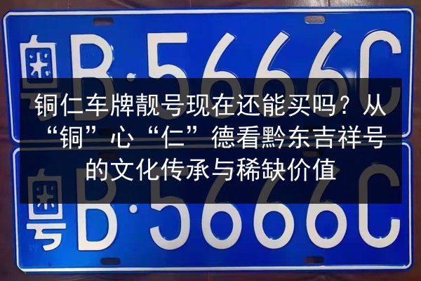 铜仁车牌靓号现在还能买吗?从“铜”心“仁”德看黔东吉祥号的文化传承与稀缺价值 第3张 铜仁车牌靓号现在还能买吗?从“铜”心“仁”德看黔东吉祥号的文化传承与稀缺价值 第3张