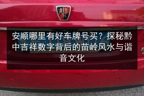 安顺哪里有好车牌号买?探秘黔中吉祥数字背后的苗岭风水与谐音文化 第3张 安顺哪里有好车牌号买?探秘黔中吉祥数字背后的苗岭风水与谐音文化 第3张