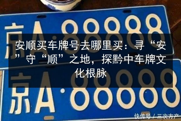 安顺买车牌号去哪里买：寻“安”守“顺”之地，探黔中车牌文化根脉