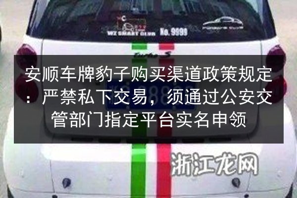安顺车牌豹子购买渠道政策规定：严禁私下交易，须通过公安交管部门指定平台实名申领 第2张