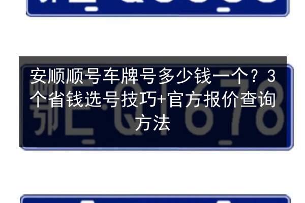安顺顺号车牌号多少钱一个?3个省钱选号技巧+官方报价查询方法 第3张 安顺顺号车牌号多少钱一个?3个省钱选号技巧+官方报价查询方法 第3张