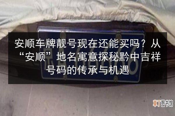安顺车牌靓号现在还能买吗?从“安顺”地名寓意探秘黔中吉祥号码的传承与机遇 第2张 安顺车牌靓号现在还能买吗?从“安顺”地名寓意探秘黔中吉祥号码的传承与机遇 第2张