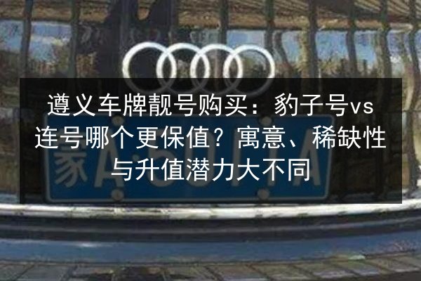 遵义车牌靓号购买：豹子号vs连号哪个更保值？寓意、稀缺性与升值潜力大不同 第2张