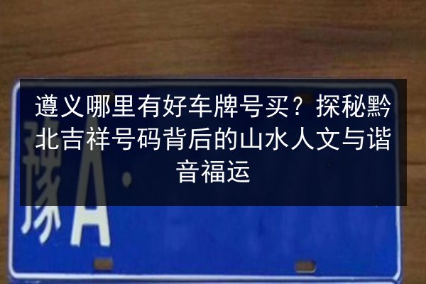 遵义哪里有好车牌号买?探秘黔北吉祥号码背后的山水人文与谐音福运 第1张 遵义哪里有好车牌号买?探秘黔北吉祥号码背后的山水人文与谐音福运 第1张