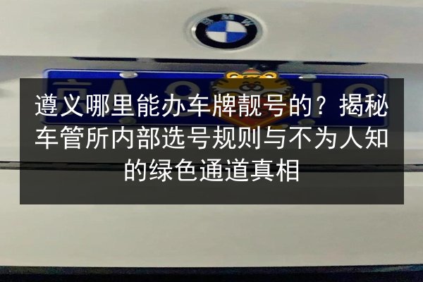 遵义哪里能办车牌靓号的？揭秘车管所内部选号规则与不为人知的绿色通道真相 第3张