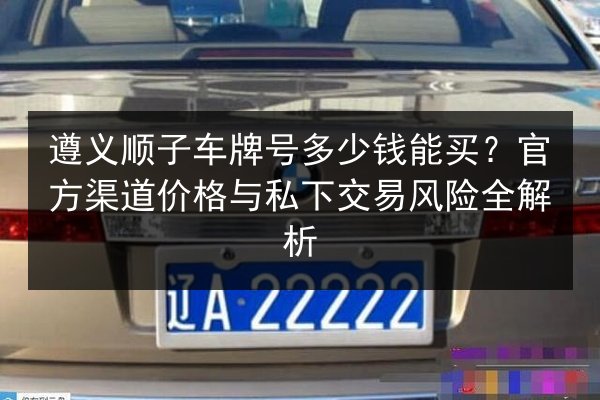 遵义顺子车牌号多少钱能买?官方渠道价格与私下交易风险全解析 第2张 遵义顺子车牌号多少钱能买?官方渠道价格与私下交易风险全解析 第2张