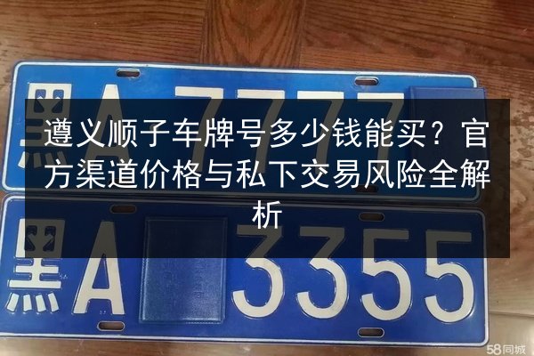 遵义顺子车牌号多少钱能买?官方渠道价格与私下交易风险全解析 第3张 遵义顺子车牌号多少钱能买?官方渠道价格与私下交易风险全解析 第3张
