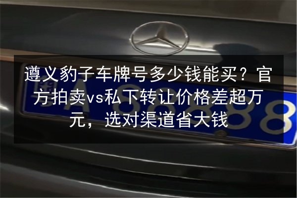 遵义豹子车牌号多少钱能买？官方拍卖vs私下转让价格差超万元，选对渠道省大钱 第3张