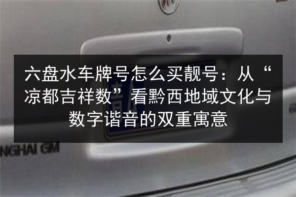 六盘水车牌号怎么买靓号：从“凉都吉祥数”看黔西地域文化与数字谐音的双重寓意 第2张