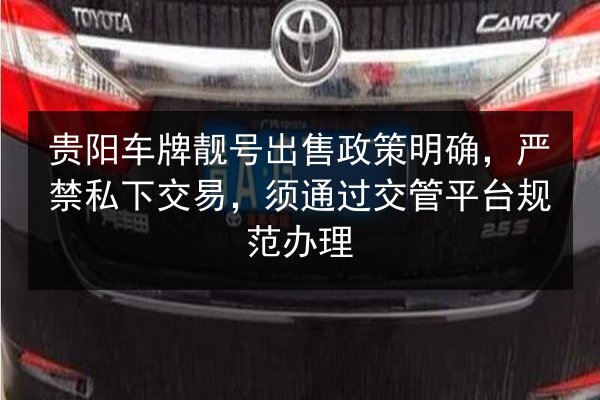 贵阳车牌靓号出售政策明确，严禁私下交易，须通过交管平台规范办理 第3张