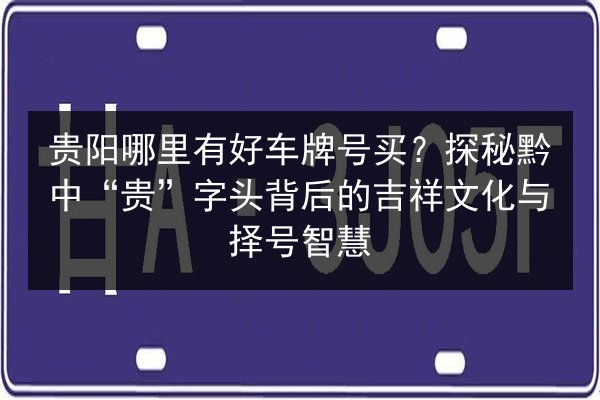 贵阳哪里有好车牌号买?探秘黔中“贵”字头背后的吉祥文化与择号智慧 第1张 贵阳哪里有好车牌号买?探秘黔中“贵”字头背后的吉祥文化与择号智慧 第1张