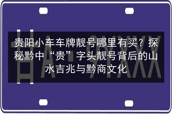 贵阳小车车牌靓号哪里有买？探秘黔中“贵”字头靓号背后的山水吉兆与黔商文化 第3张