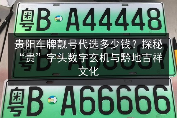 贵阳车牌靓号代选多少钱？探秘“贵”字头数字玄机与黔地吉祥文化 第1张