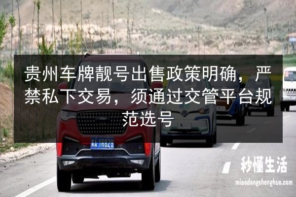 贵州车牌靓号出售政策明确，严禁私下交易，须通过交管平台规范选号 第2张