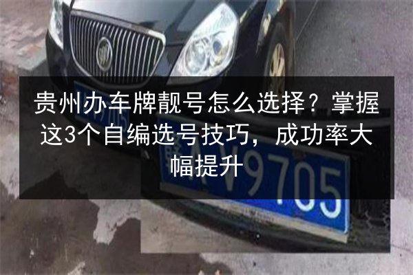 贵州办车牌靓号怎么选择？掌握这3个自编选号技巧，成功率大幅提升 第3张