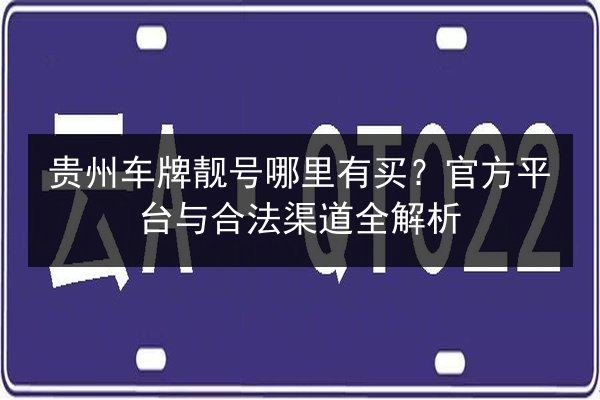 贵州车牌靓号哪里有买？官方平台与合法渠道全解析