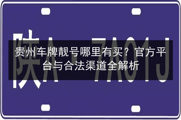 贵州车牌靓号哪里有买？官方平台与合法渠道全解析 第2张