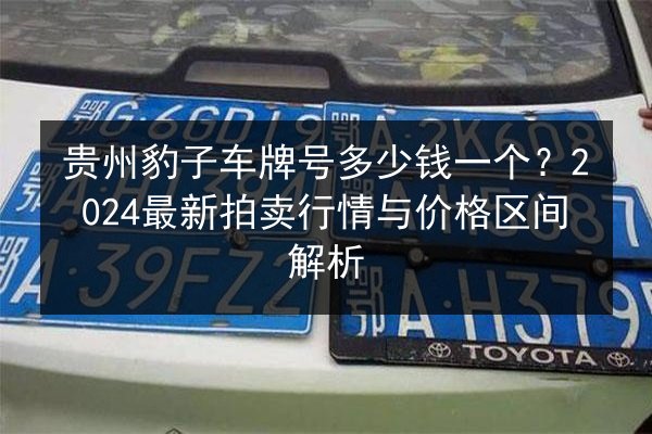 贵州豹子车牌号多少钱一个?2024最新拍卖行情与价格区间解析 第2张 贵州豹子车牌号多少钱一个?2024最新拍卖行情与价格区间解析 第2张