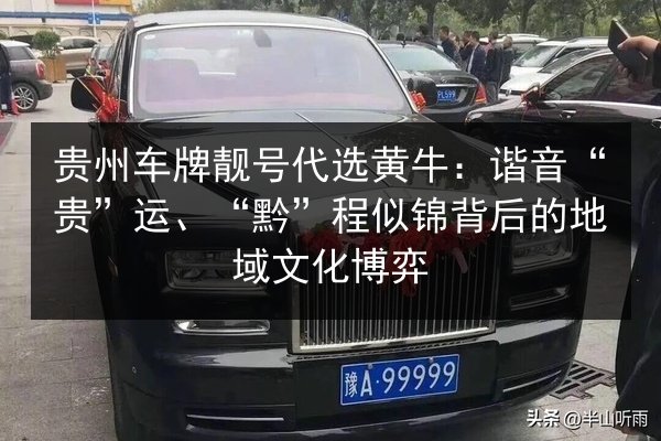 贵州车牌靓号代选黄牛：谐音“贵”运、“黔”程似锦背后的地域文化博弈 第2张