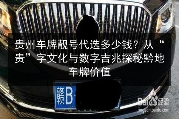 贵州车牌靓号代选多少钱？从“贵”字文化与数字吉兆探秘黔地车牌价值 第2张
