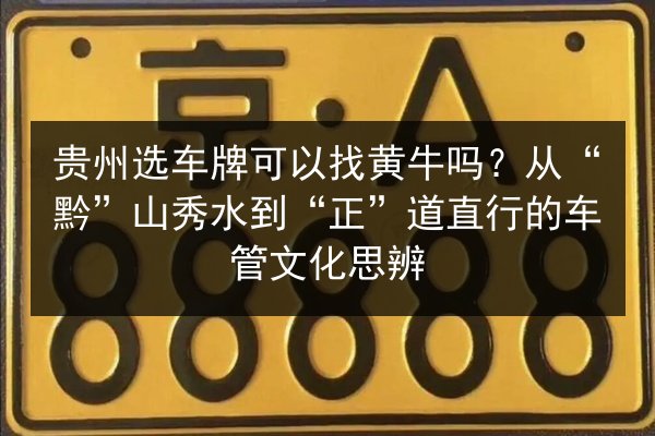 贵州选车牌可以找黄牛吗?从“黔”山秀水到“正”道直行的车管文化思辨 第2张 贵州选车牌可以找黄牛吗?从“黔”山秀水到“正”道直行的车管文化思辨 第2张